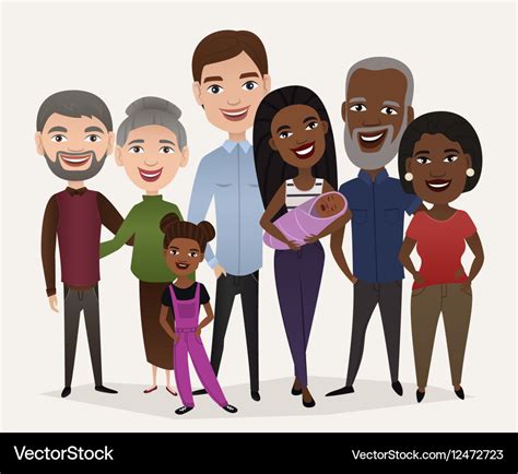 Big happy family cartoon concept Royalty Free Vector Image