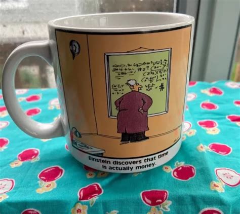 VINTAGE THE FAR SIDE Gary Larson 1985 EINSTEIN Time is Actually Money Coffee Mug $18.99 - PicClick