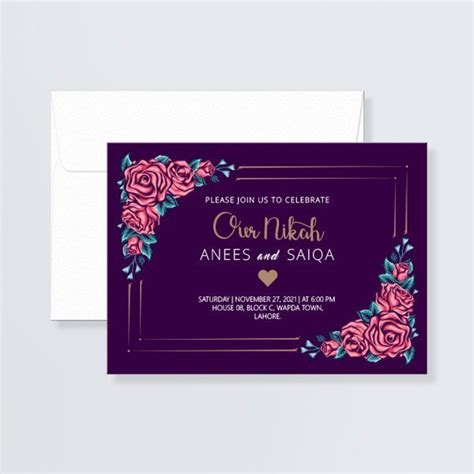 Nikah Invitation Card Online | Onvacationswall.com