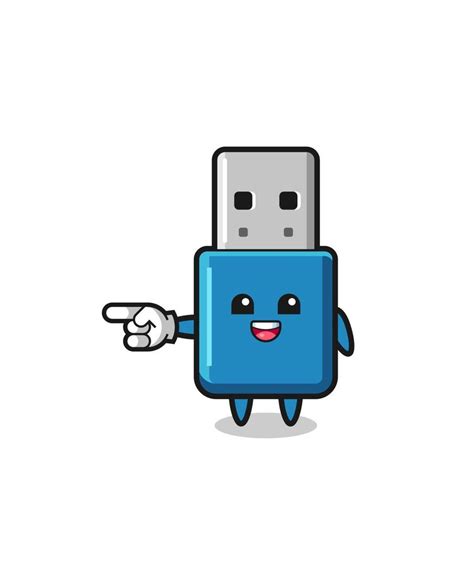 flash drive usb cartoon with pointing left gesture 5046044 Vector Art at Vecteezy