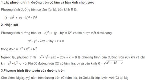 Lý thuyết phương trình đường tròn...