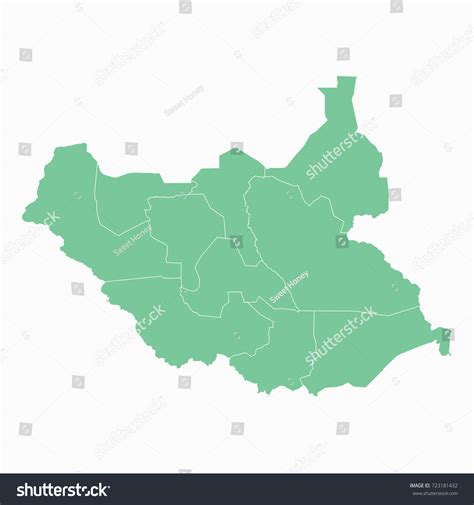 Mapsouth Sudan Map Each City Border Stock Vector (Royalty Free ...