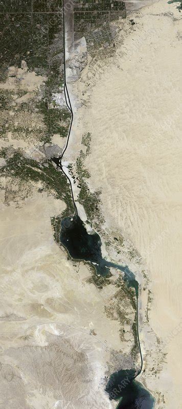 New Suez Canal, satellite image - Stock Image - C051/9743 - Science ...