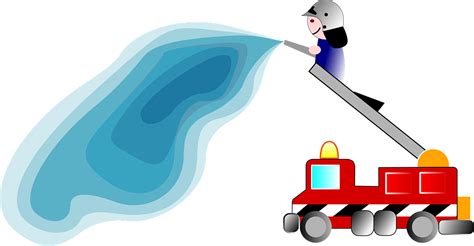 Free vector graphic: Fireman, Water, Fire, Truck, Ladder - Free Image ...