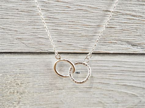 Silver infinity necklace | Sterling silver interlocking circles necklace | Handmade silver ...