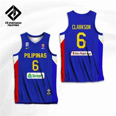 Jordan Clarkson #6 Team Philippines Basketball Jerseys Sewn Pilipinas ...