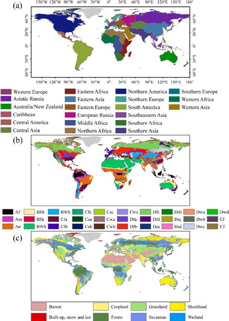 (a) World regions obtained from United Nations (UN) geoscheme regions ...