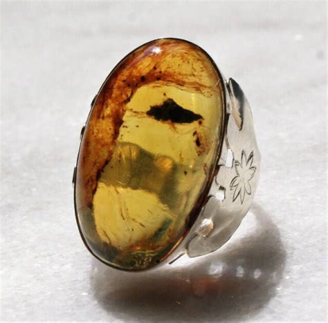 Mexican Ring, Mexican Amber Ring, Mexican Silver Ring, Amber & Sterling Silver Size 7, Statement ...