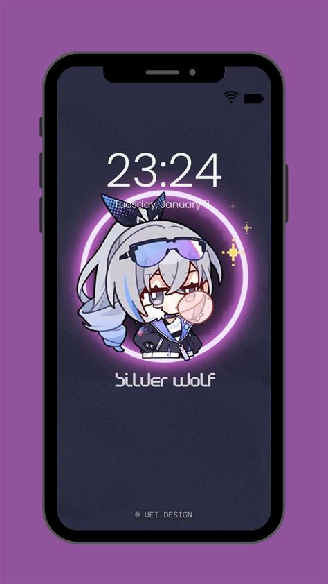 Silver Wolf wallpaper 👾 | Silver wolf wallpaper, Silver wolf, Cute wallpapers