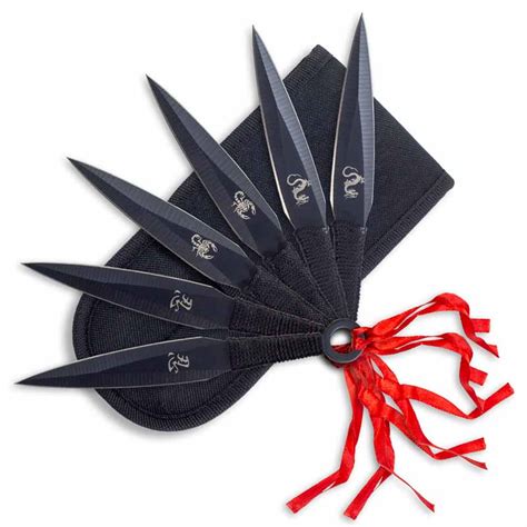 Tasseled Kunai Throwing Knives - Ninja Weapons - Black Kunai | KarateMart.com