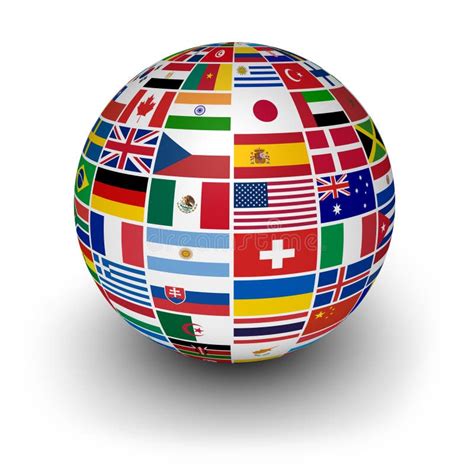 Globe International World Flags Stock Illustration - Illustration: 33017697