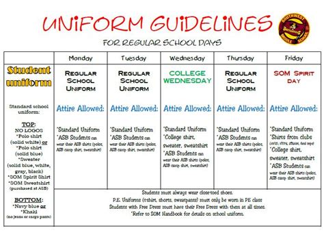 uniform guide – Southwest Middle School