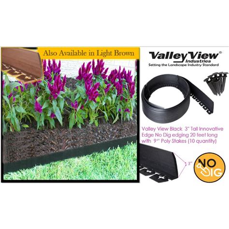 Valley View Industries 20 ft. L x 2 in. W x 3 in. H Black Tall Resin ...