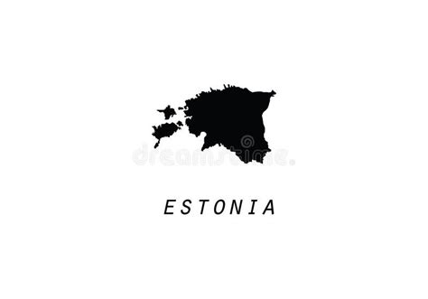 Estonia Outline Map National Borders Stock Vector - Illustration of ...