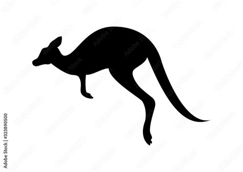 Vecteur Stock Kangaroo black silhouette vector. Kangaroo isolated on a white background ...