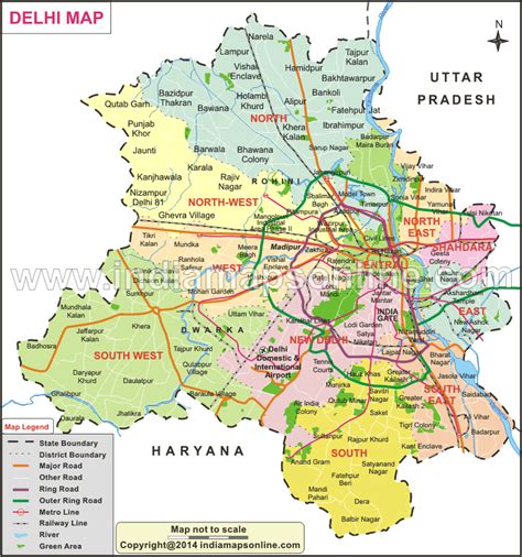 Delhi Map / Map of Delhi City & State, India