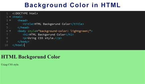 HTML Background Color - Set and Change