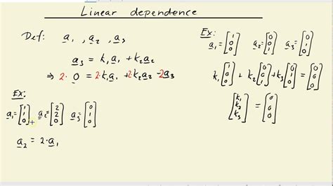 Linear dependence among vectors - YouTube