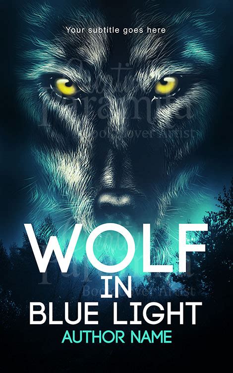 Wolf in blue light werewolf blue fantasy premade eBook cover for sale