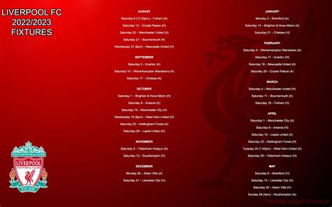 Trending Home 110wwe: Lfc Fixtures 2022/23 Season