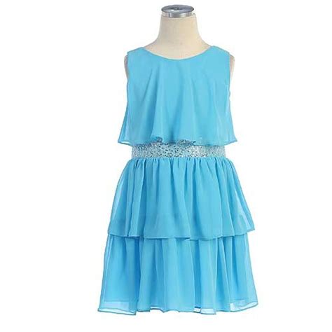 Sweet Kids - Sweet Kids Blue Tiered Chiffon Easter Flower Girl Dress Girls 4-16 - Walmart.com ...