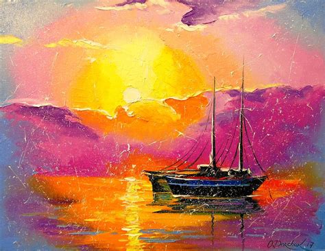 Pink sunset Painting by Olha Darchuk