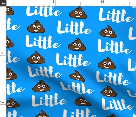 little poo emoji blue Fabric | Spoonflower