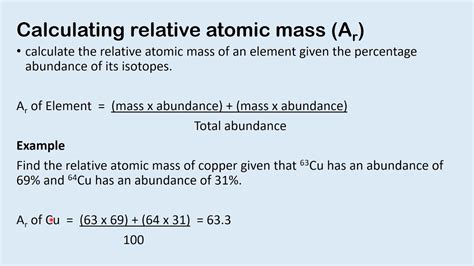 Calculating relative atomic mass - YouTube