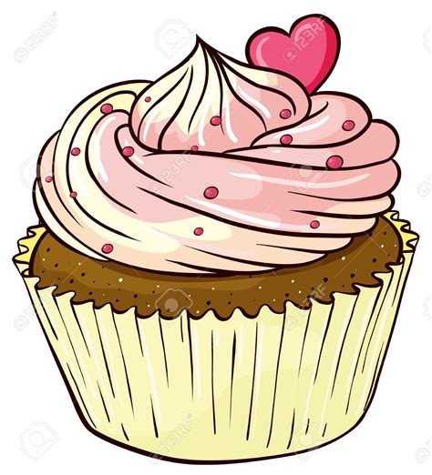 a cupcake with pink frosting and hearts on top