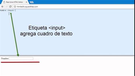 Etiqueta input en HTML | Cuadro de texto, Textos, Html