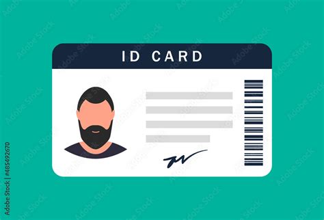 Male ID card, identity card, personal data. Vector illustration flat ...