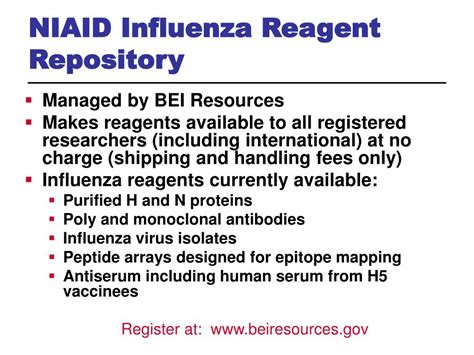 PPT - NIAID Commitment to Influenza Research and Preparedness ...