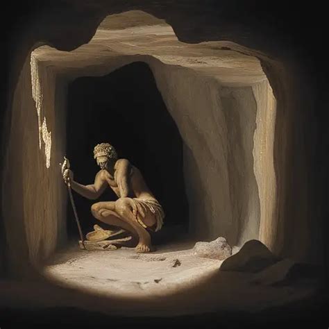 Oil painting allegory cave Stable Diffusion prompt - Midjourney