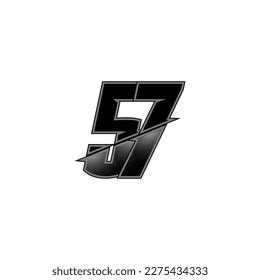 Number Vector Sports Racing Number 57 Stock Vector (Royalty Free) 2275434333 | Shutterstock