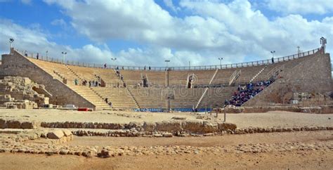 Amphitheater In Caesarea Maritima, National Park, Israel Editorial Stock Image - Image of ...