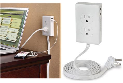 No more crawling under the desk to plug things in with the Wall Mounted Outlet Extender - The ...