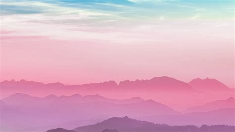 Download Pastel Minimalist Scenic Mountain Range Wallpaper | Wallpapers.com