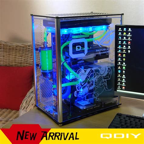 QDIY PC A006S ATX Transparent Computer Case PC Case Water Cooling Game ...