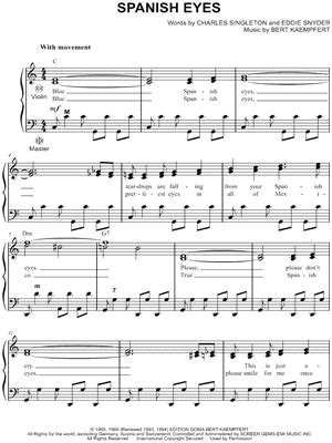 "Spanish Eyes" Sheet Music - 5 Arrangements Available Instantly ...