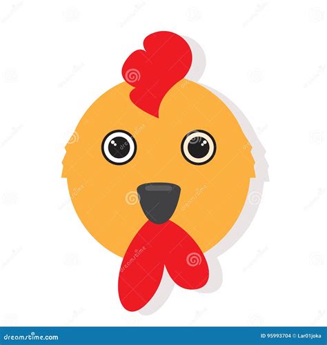 Isolated chicken face stock vector. Illustration of farm - 95993704