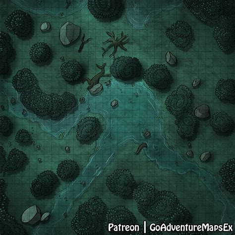 [Battlemap][32 x 32][4000 x 4000][forest][Art]The Swamp Forest Map : r ...