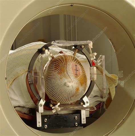 Patient undergoing a PET scan of the brain - Stock Image - M410/0228 ...