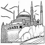 Intricate Hagia Sophia Coloring Page · Creative Fabrica sketch template