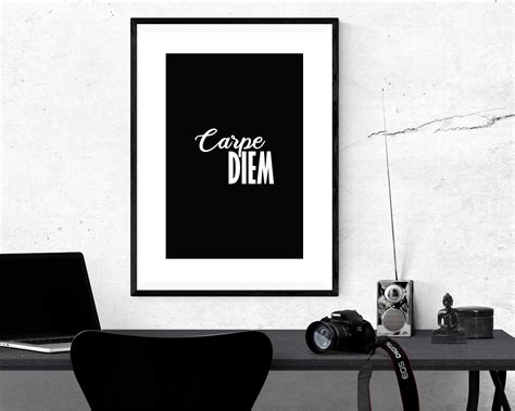 Carpe Diem Print Typography Print Printable Wall Art Modern | Etsy