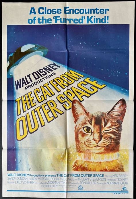 All About Movies - The Cat From Outer Space Poster One Sheet Original 1978 Ken Berry