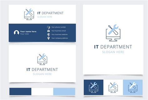 Premium Vector | It department logo design with editable slogan ...