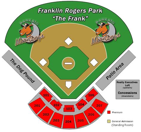 Stadium Layout - Mankato MoonDogs : Mankato MoonDogs