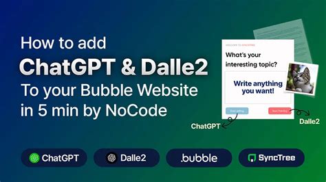 How To Add ChatGPT & Dalle2 to Your Bubble Website in 5 min by No-Code!