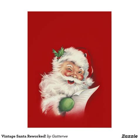 Vintage Santa Reworked! Poster | Zazzle | Vintage santa claus, Santa claus images, Vintage santas