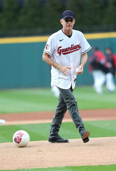 Tom Hanks Brings 'Cast Away' Volleyball Wilson to Baseball Game | Us Weekly